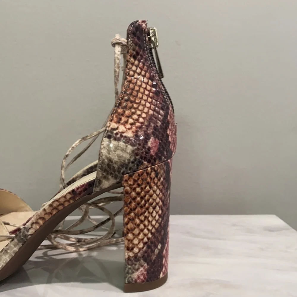 Jessica Simpson Snake Print Block Heel Sandals